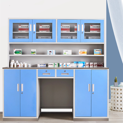 Soğuk Haddelenmiş Çelik İlaç Teşhir Dolabı H1800*W1800*D600mm Elektrostatik Püskürtme Özelleştirilmiş destek